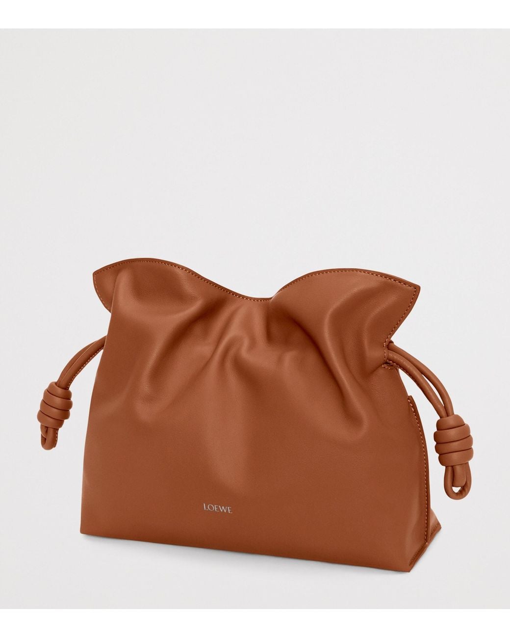 Loewe Brown Medium Leather Flamenco Clutch Bag