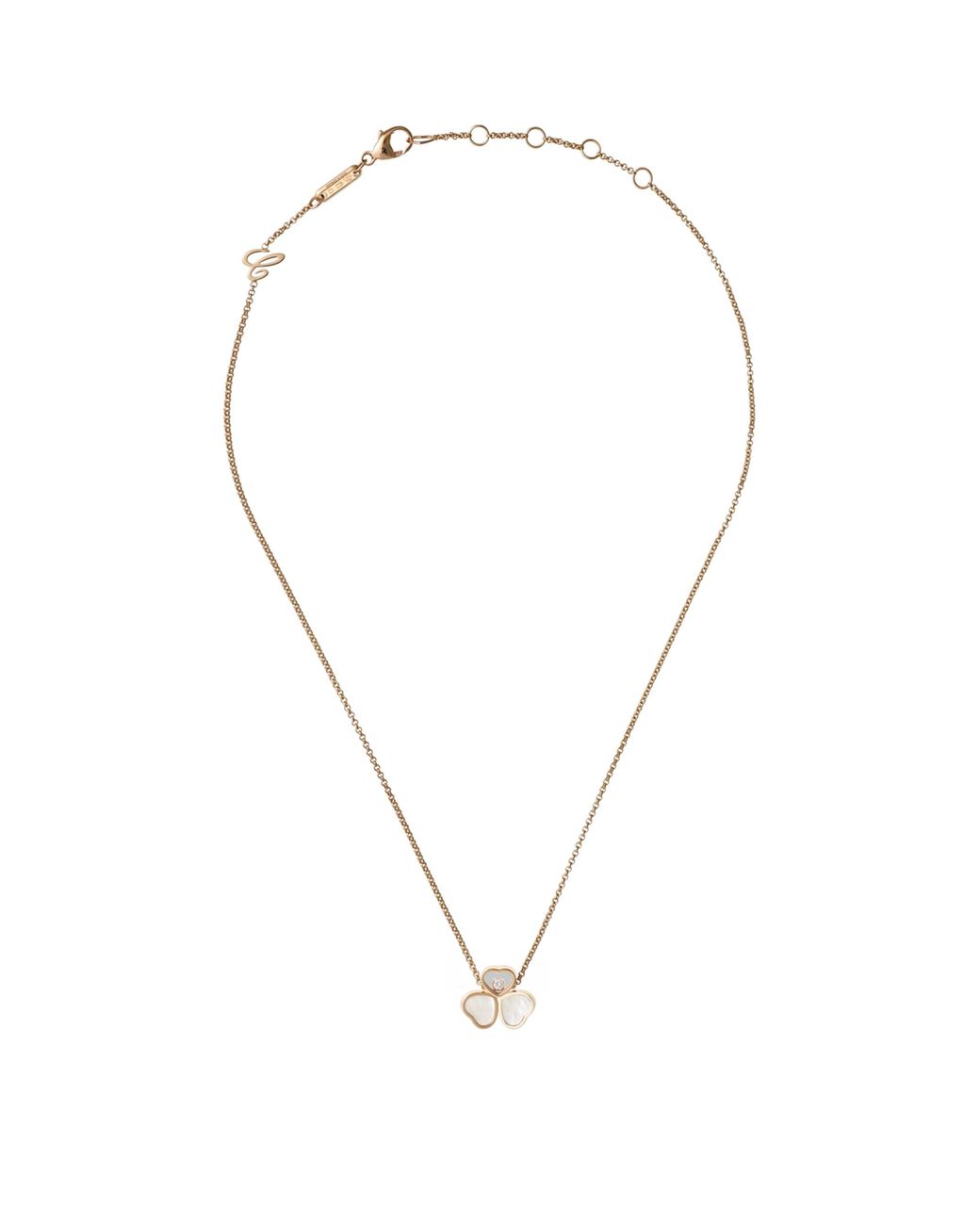 Chopard Metallic And Diamond Happy Hearts Necklace