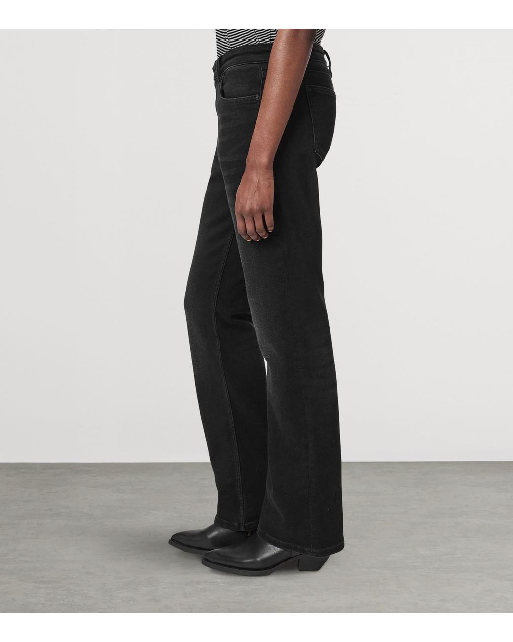 AllSaints Blue Haldan Slim Bootcut Mid-Rise Jeans