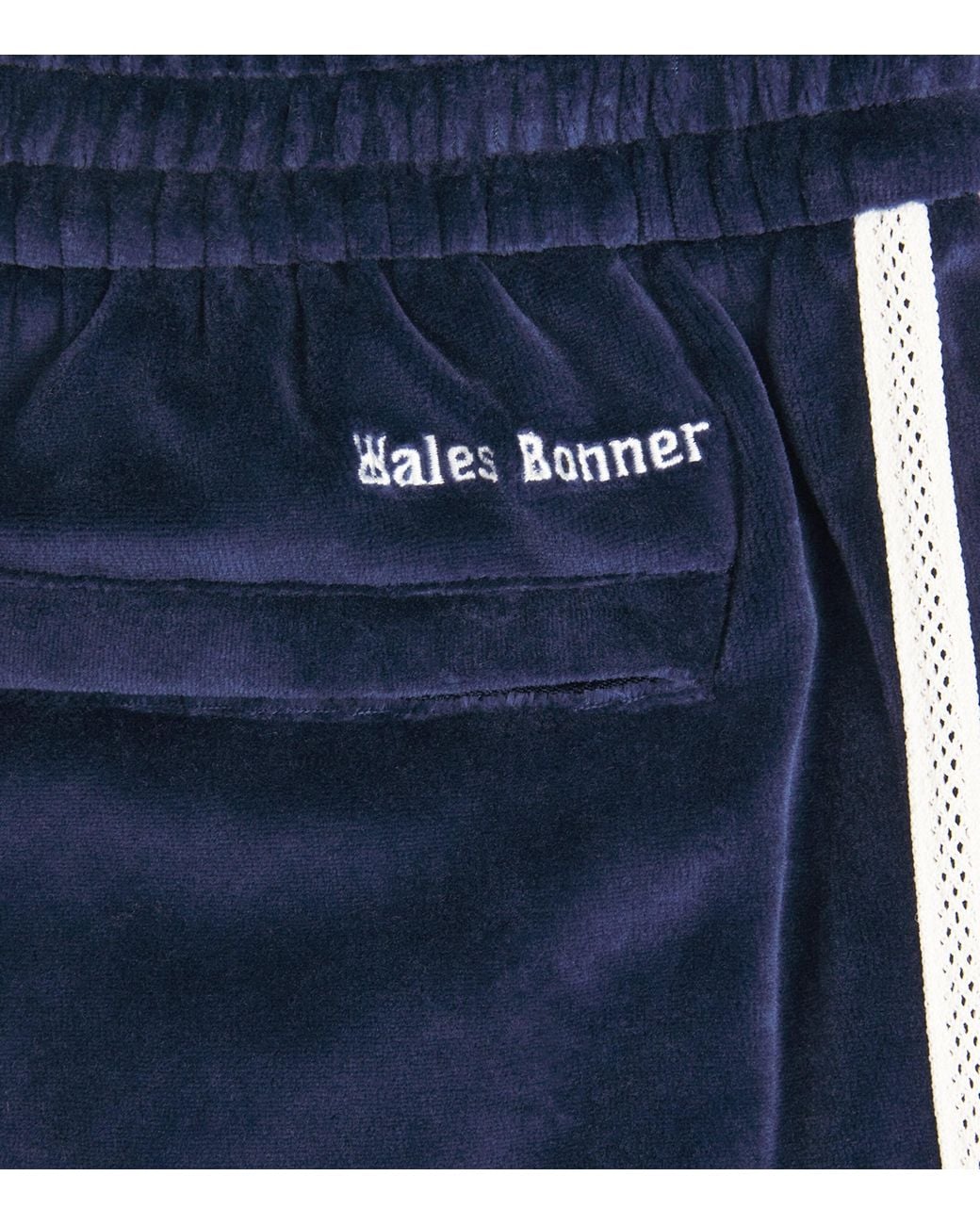 Adidas Blue X Wales Bonner Velour Track Pants for men