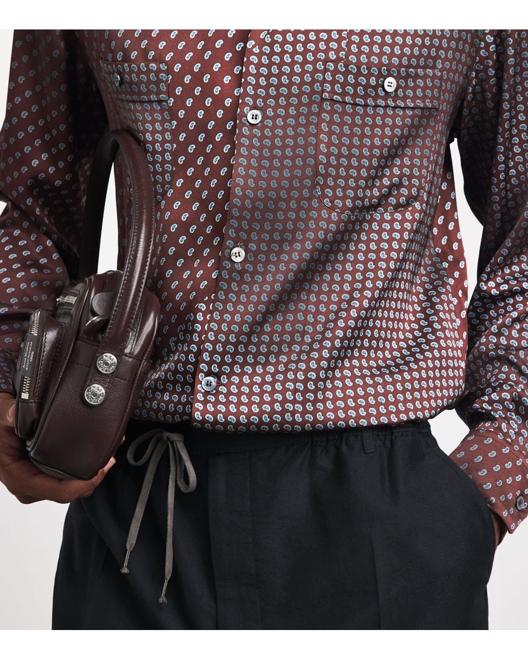 Maison Margiela Purple Satin Paisley Shirt for men