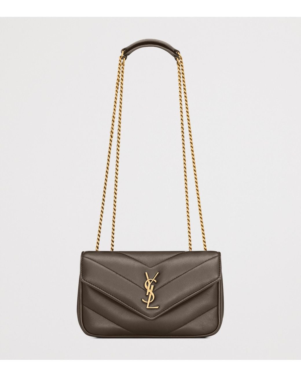 Saint Laurent White Mini Loulou Shoulder Bag