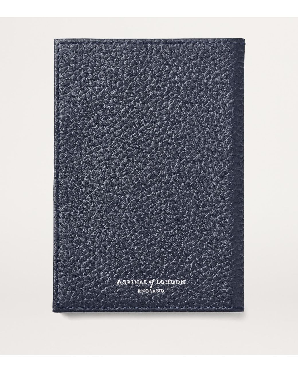 Aspinal Blue Leather Passport Cover for men