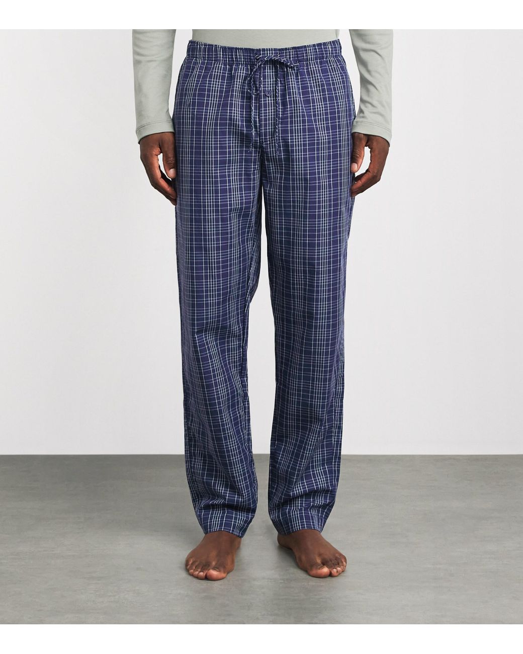 Hanro Blue Cotton Night & Day Pyjama Bottoms for men