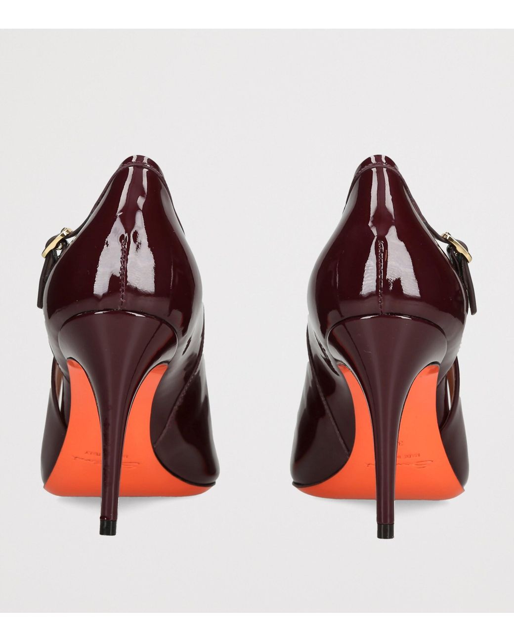 Santoni Brown Patent Leather Audrey Pumps 80
