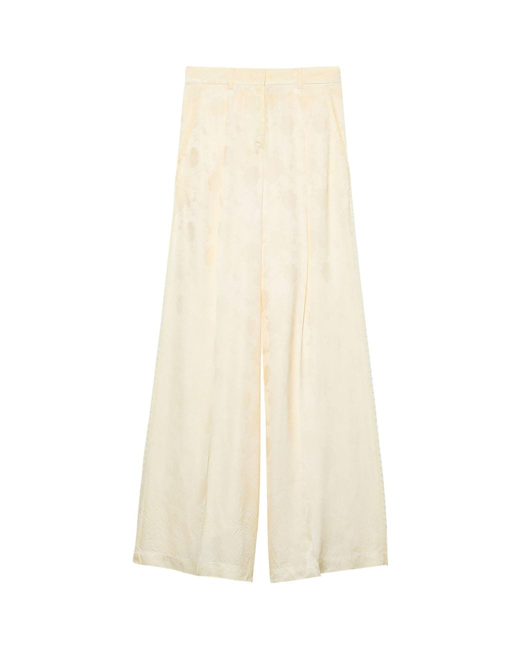 MAX&Co. Natural Floral Wide-Leg Trousers