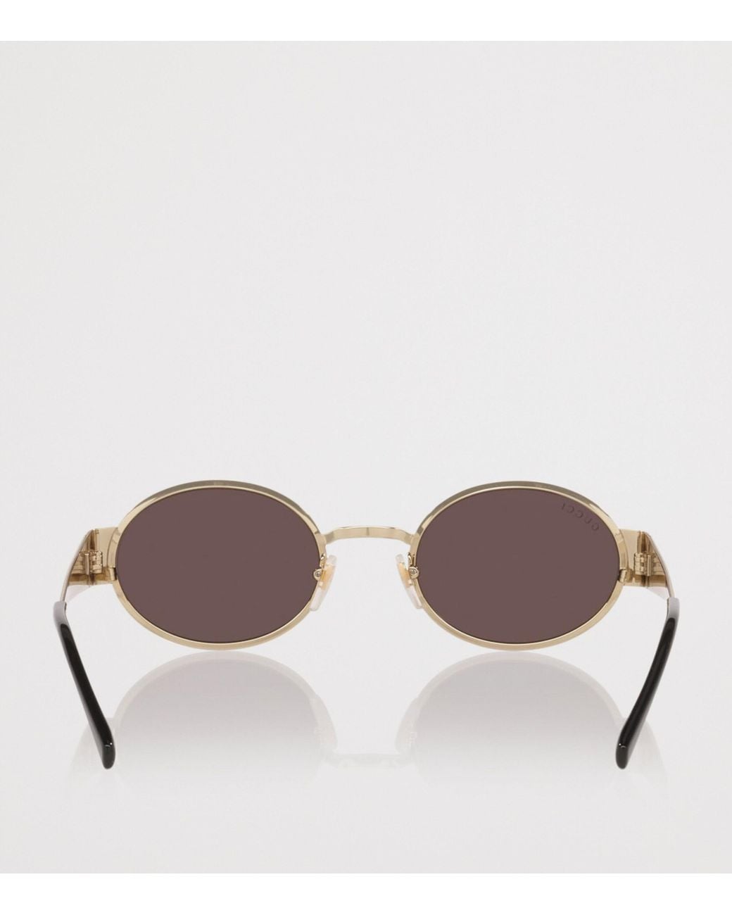 Gucci Brown Metal Round Sunglasses for men