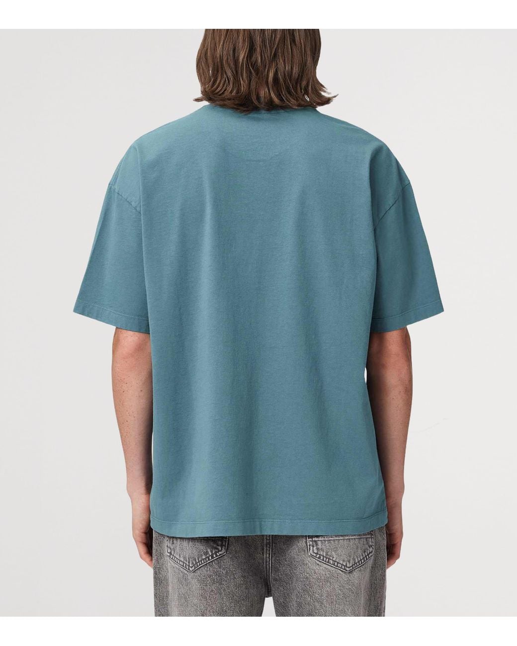AllSaints Blue Organic Cotton Xander T-Shirt for men