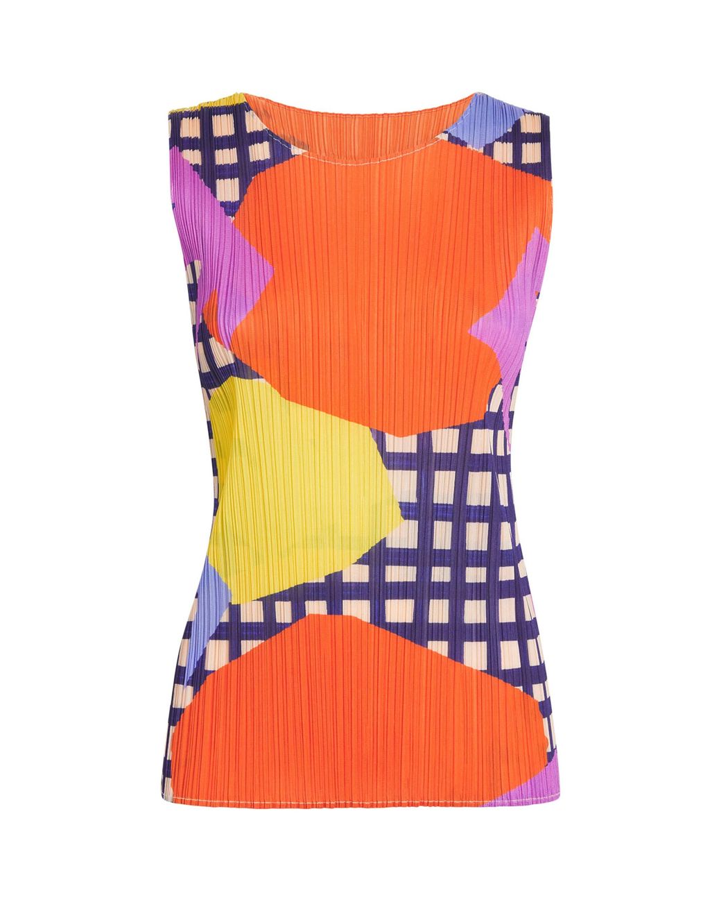 Pleats Please Issey Miyake Orange Market Tank Top