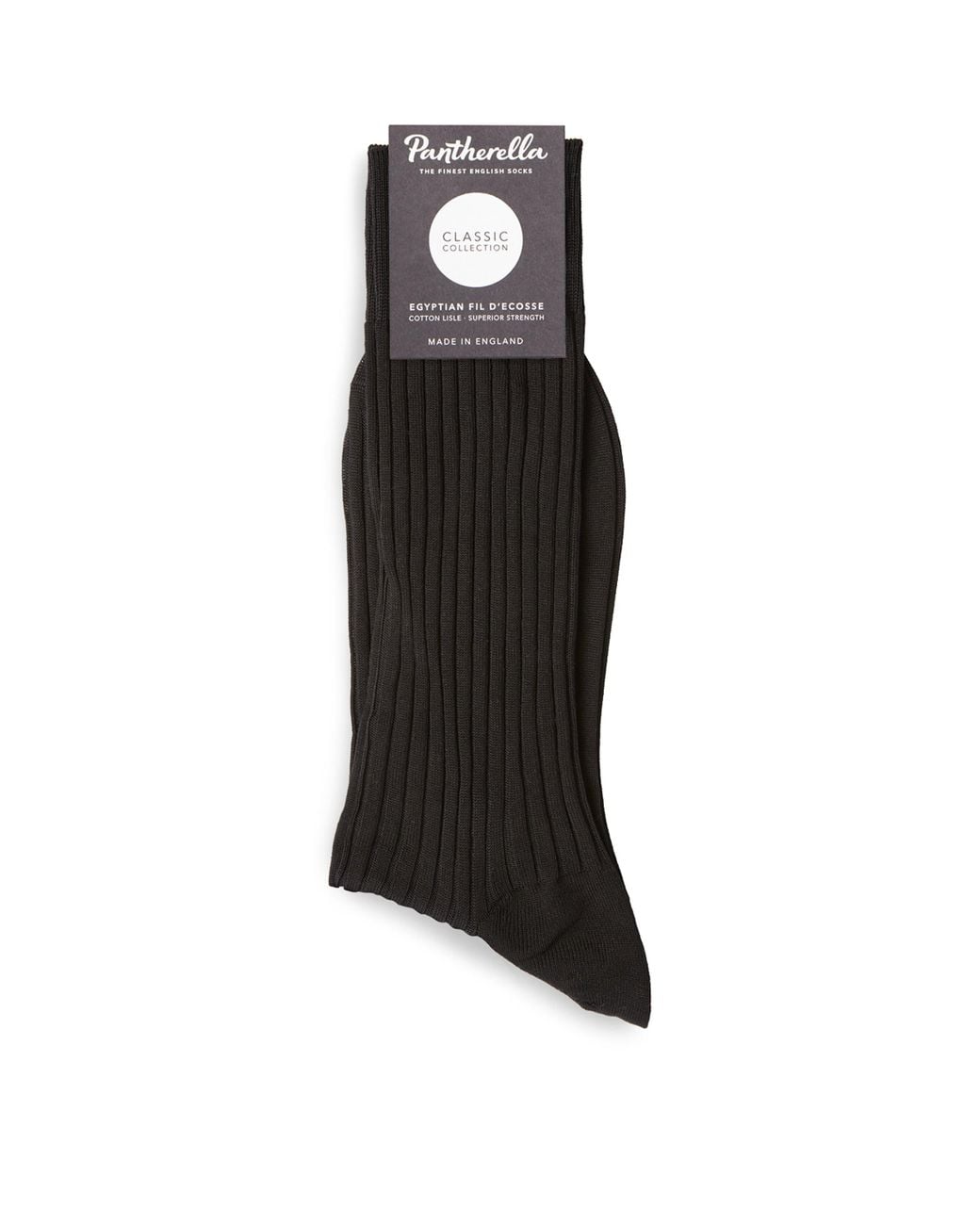 Pantherella Black Ribbed Socks for men