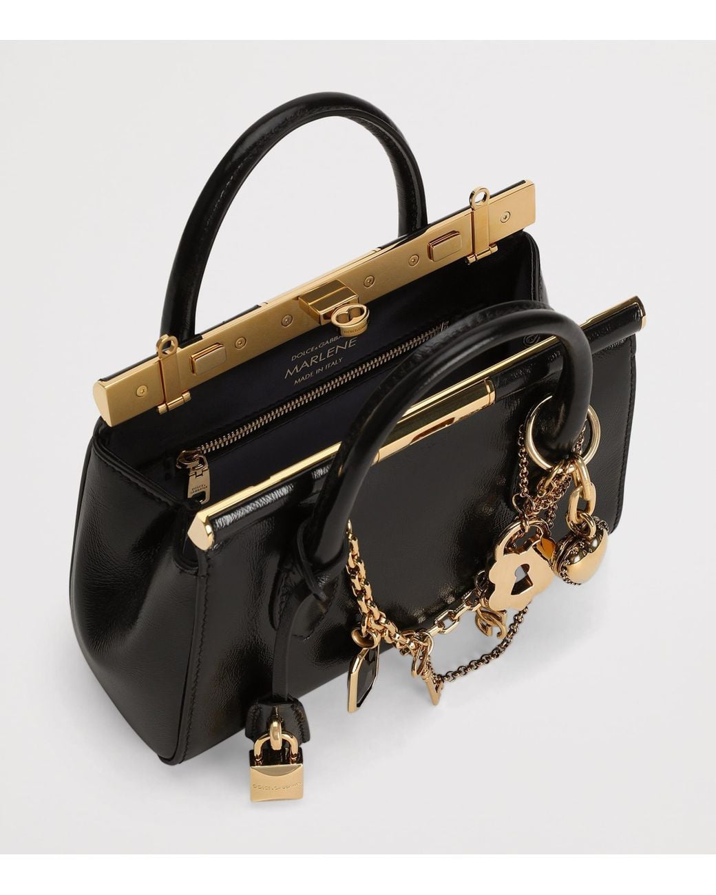 Dolce & Gabbana Black Mini Leather Marlene Day Shoulder Bag