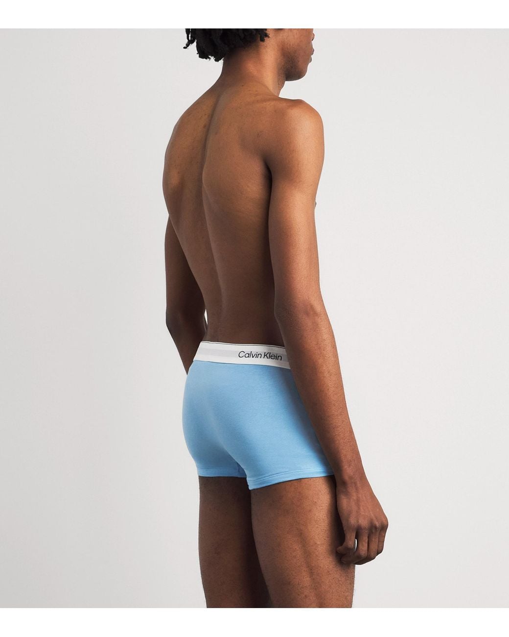 Calvin Klein Blue Cotton Stretch Icon Trunks for men