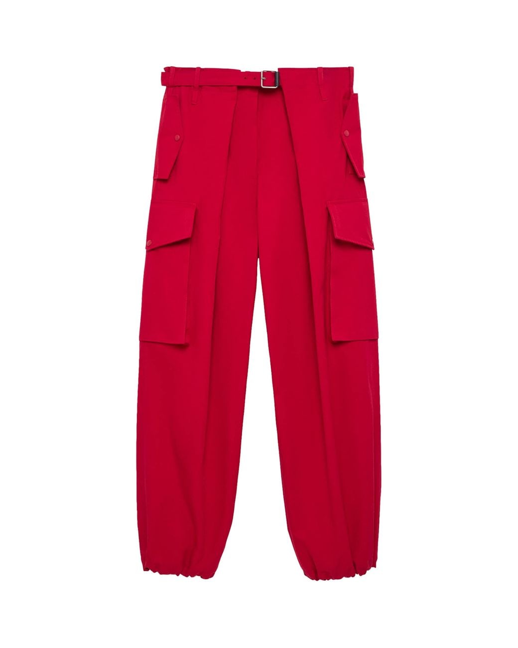Loewe Red Cotton-Silk Cargo Trousers