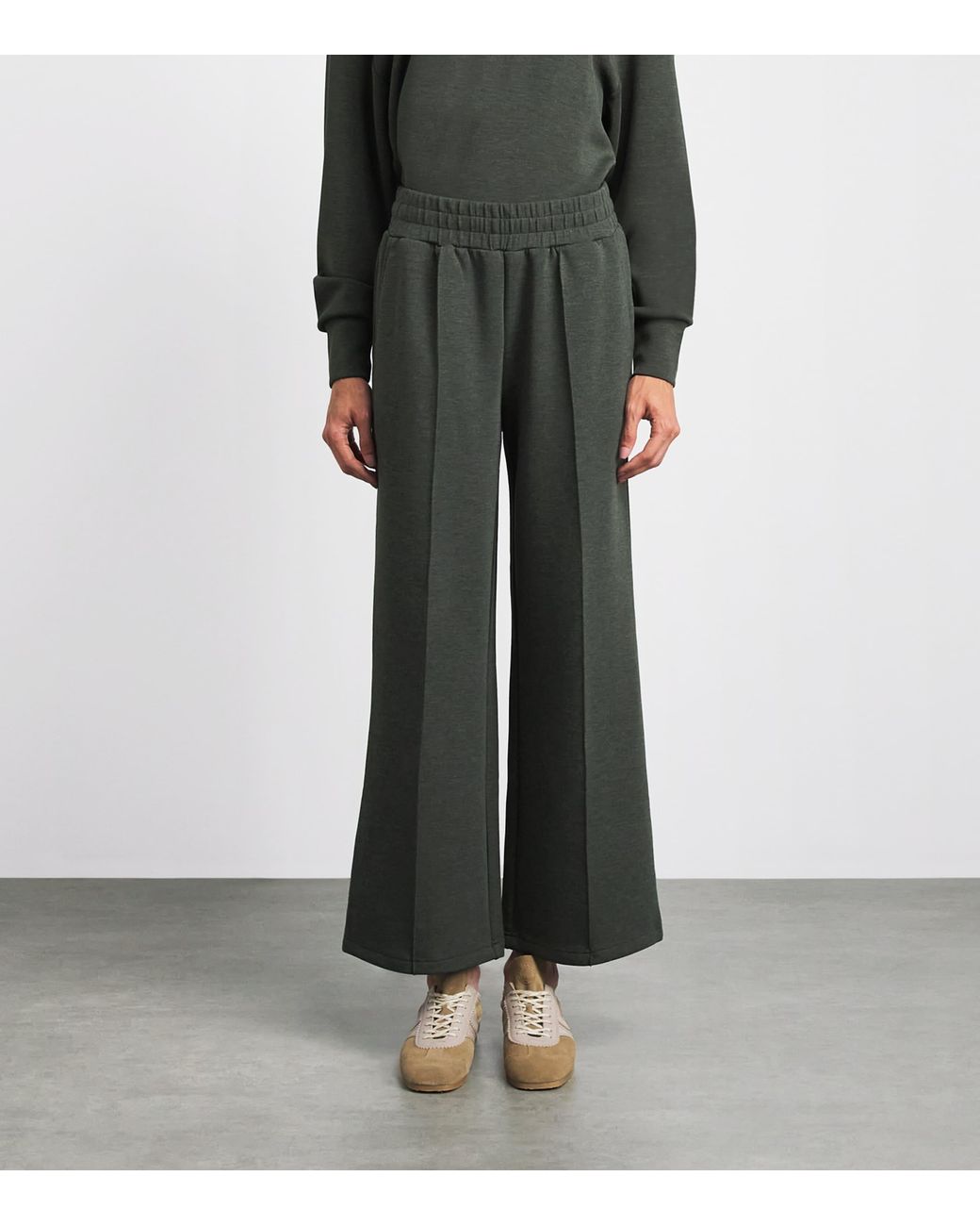 Varley Gray Doublesoft Wide-Leg Sweatpants