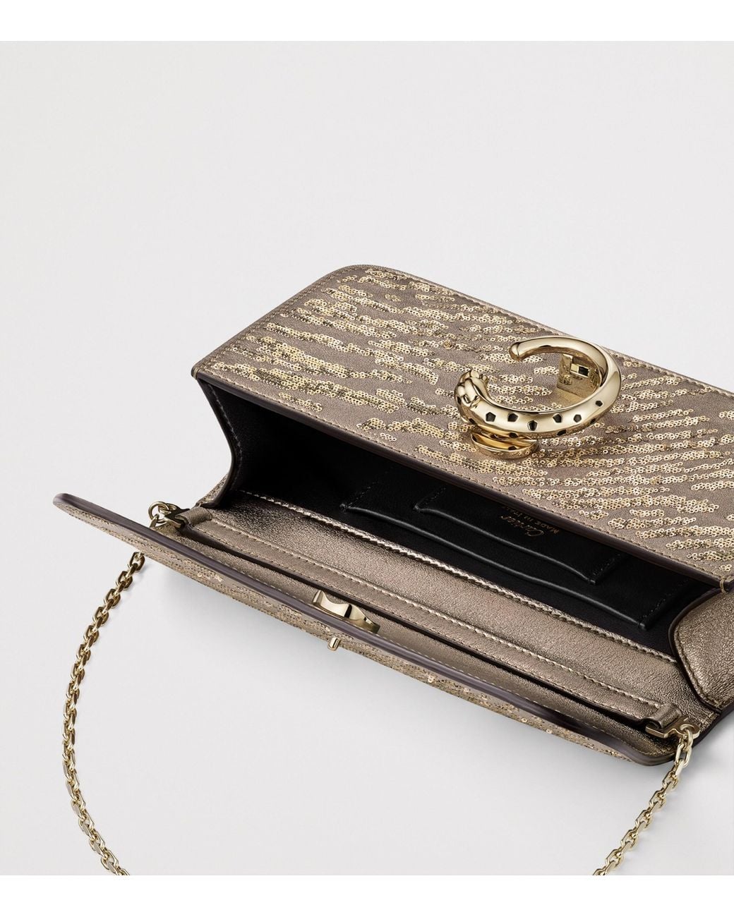 Cartier Natural Mini Sequinned Panthère C De Chain Bag