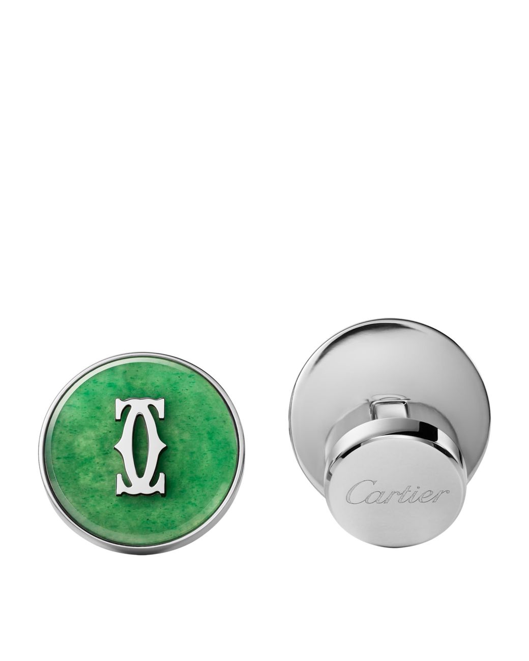 Cartier Green Sterling Double C De Cufflinks for men