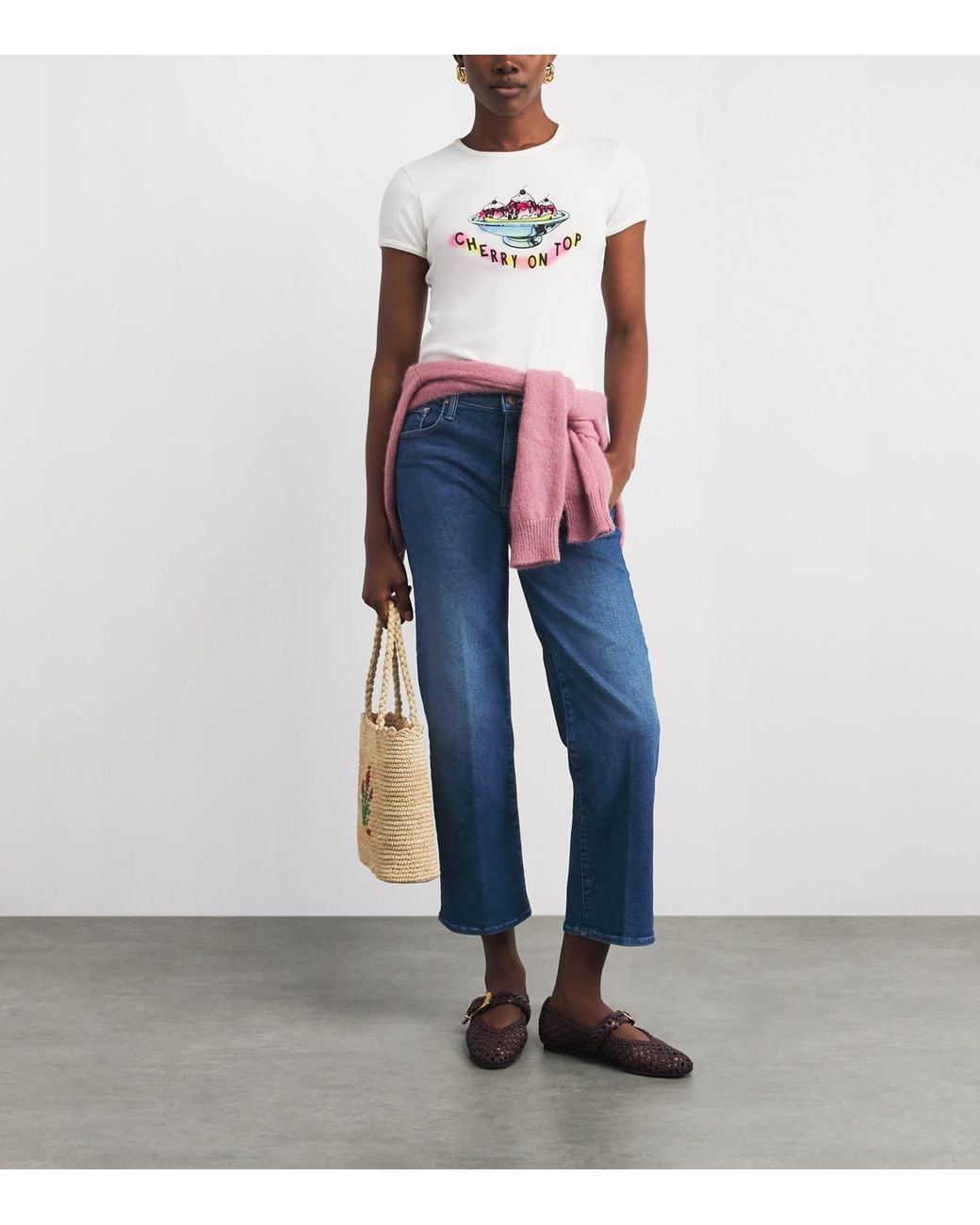 Mother Blue The Rambler Zip Ankle Jeans