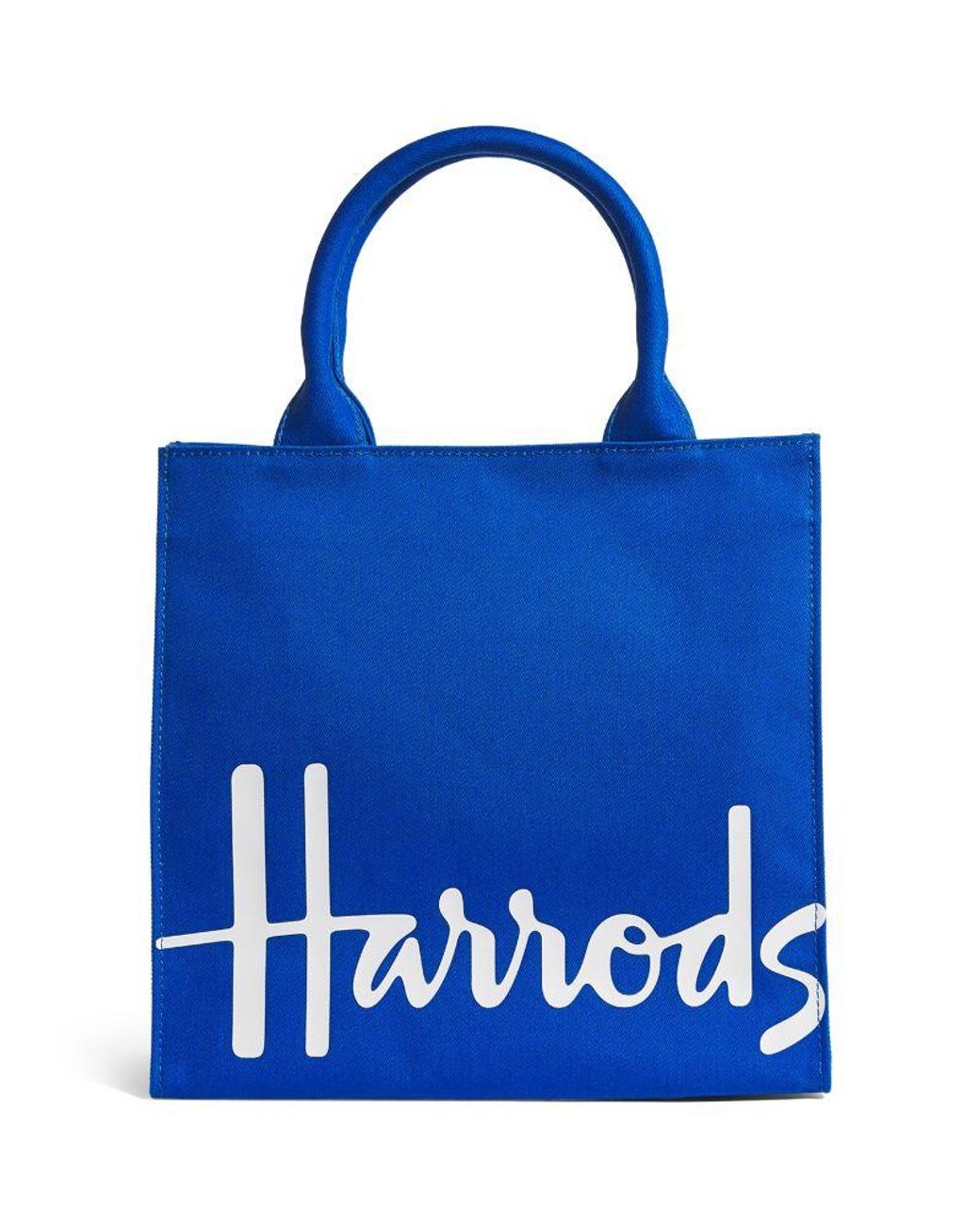 Harrods Small Cotton Logo Tote Bag in Blue Lyst