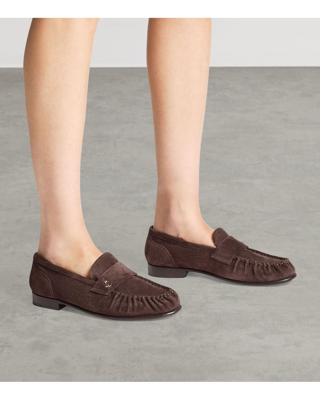 Jimmy Choo Brown Ellis Suede Loafers