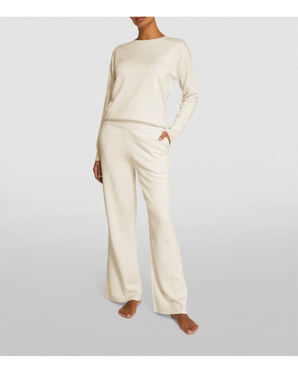 Olivia Von Halle White Silk-Blend Carmel Tracksuit