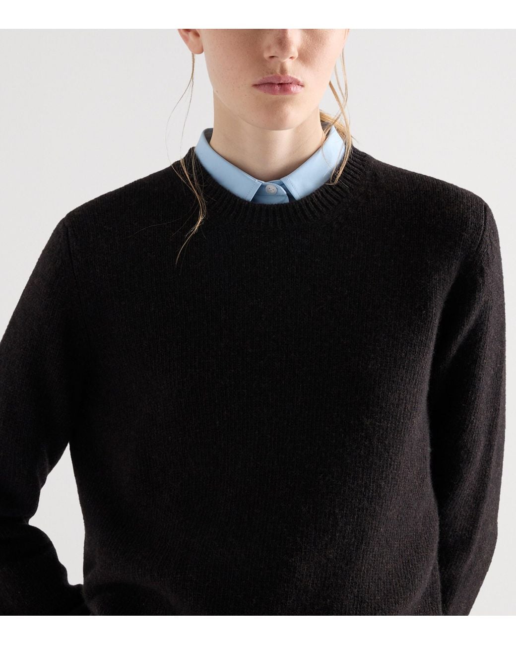 Prada Black Virgin Wool-Cashmere Sweatshirt
