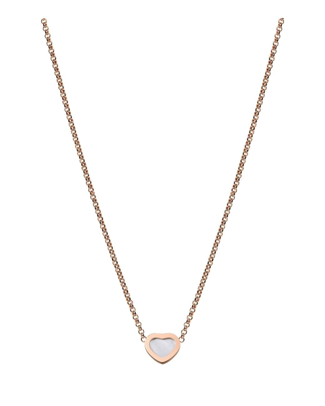 Chopard Metallic And Mother-Of-Pearl My Happy Hearts Pendant Necklace