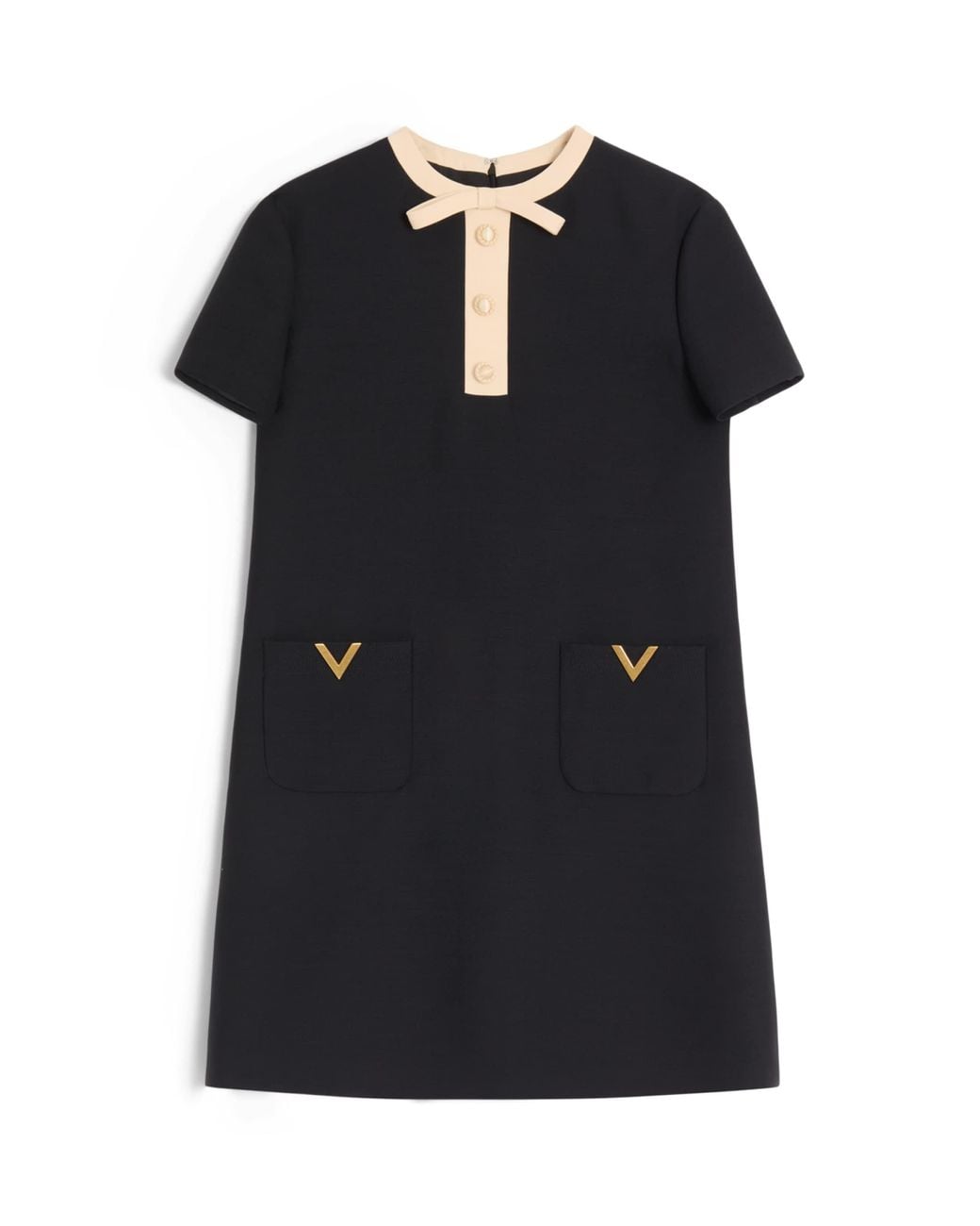 Valentino Black Crepe A-Line Mini Dress
