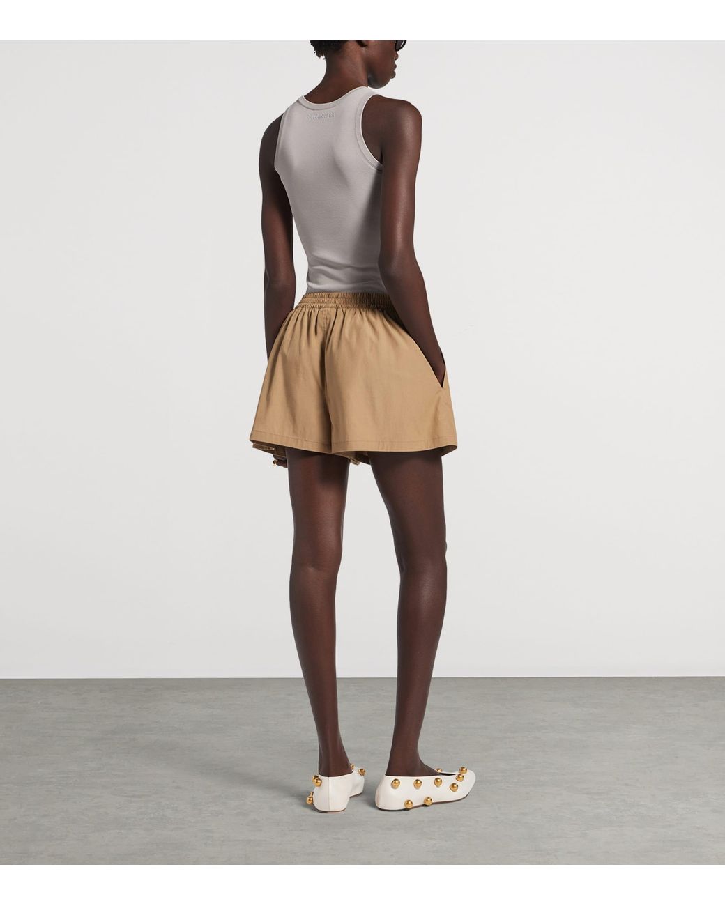Balenciaga Natural Wool-Blend Boxer-Style Shorts