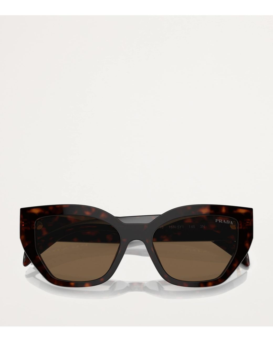 Prada Brown Tortoiseshell Geometric Sunglasses
