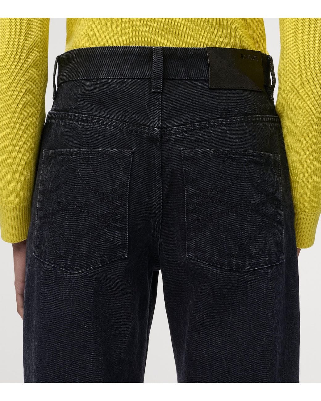 Loewe Blue Embroidered-Anagram Straight Jeans