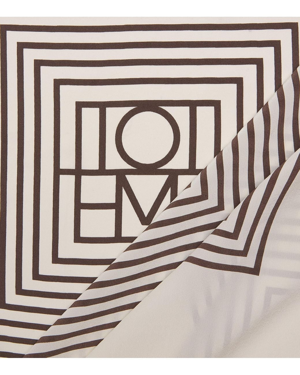 Totême White Silk Monogram Scarf