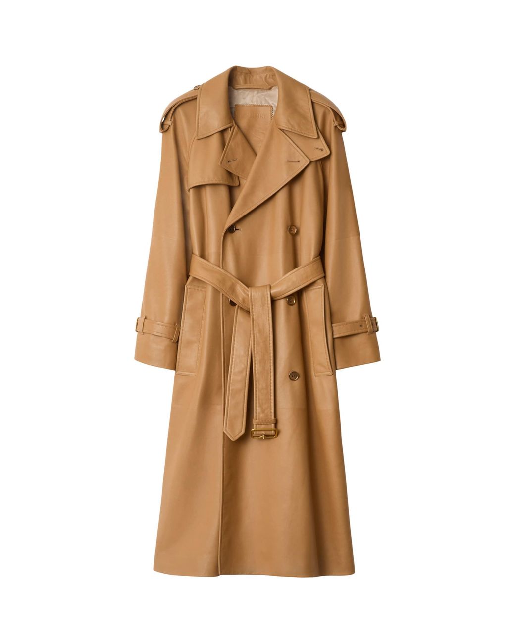 Burberry Natural Long Leather Castleford Trench Coat