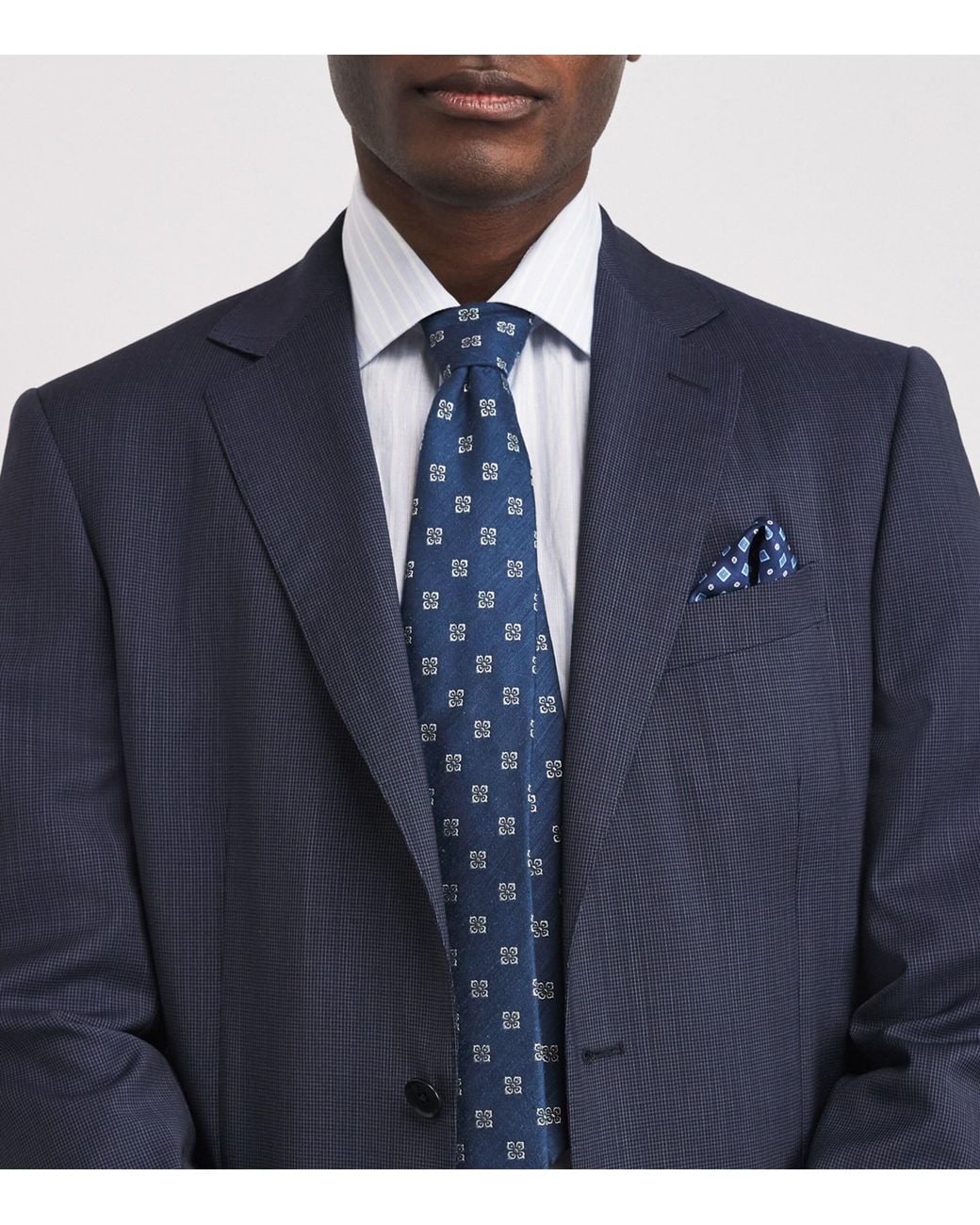 Isaia Blue Silk Floral Tie for men