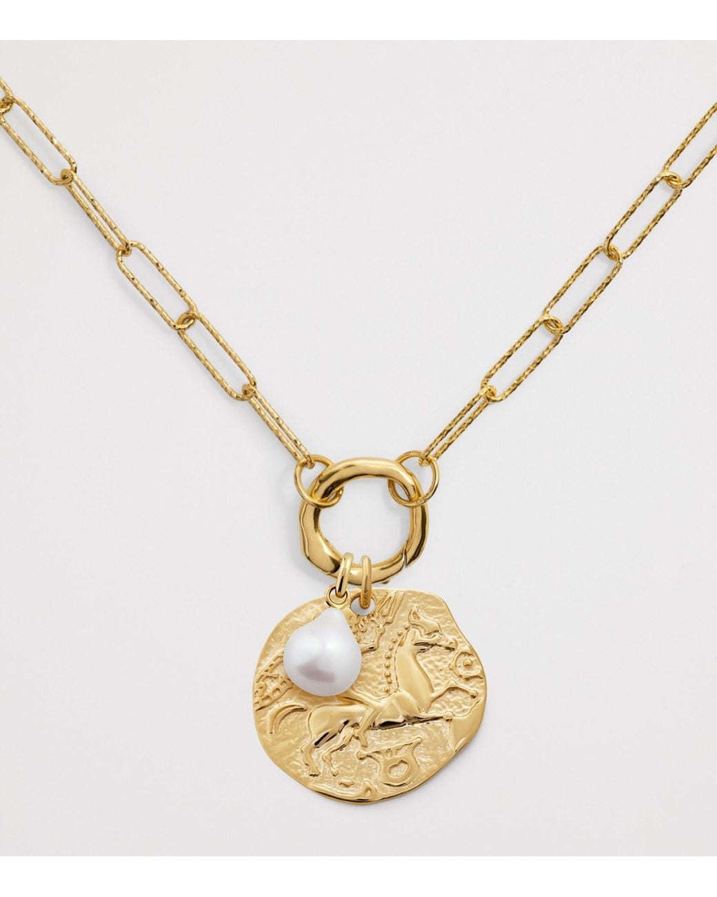 Monica Vinader White Small Vermeil And Baroque Pearl Pendant Charm