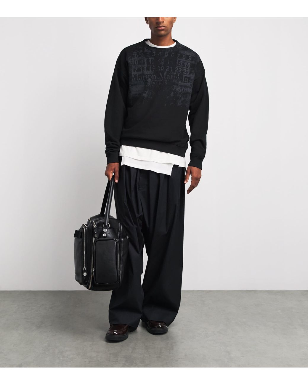 Maison Margiela Black Cotton Numeric Sweatshirt for men