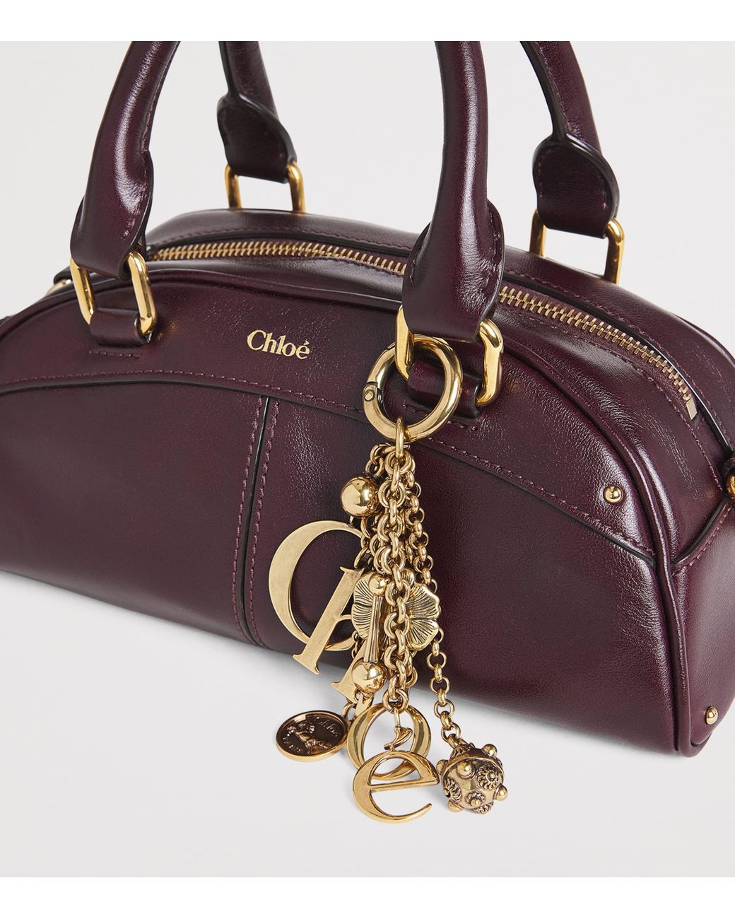 Chloé Purple Small Leather Bowling Top-Handle Bag