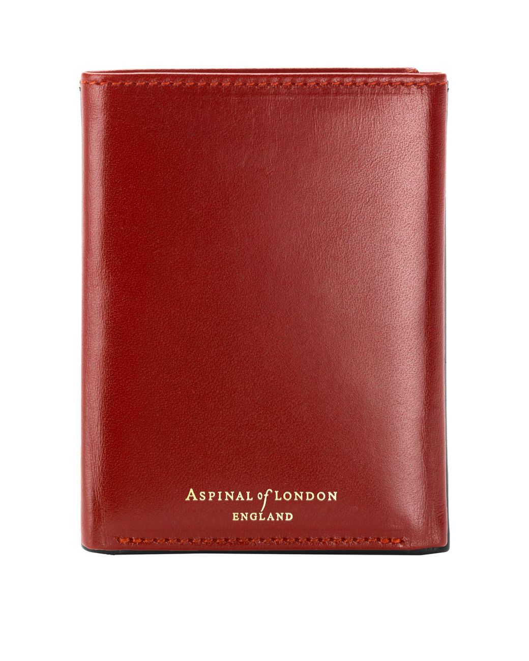 Aspinal Red Leather Trifold Wallet for men