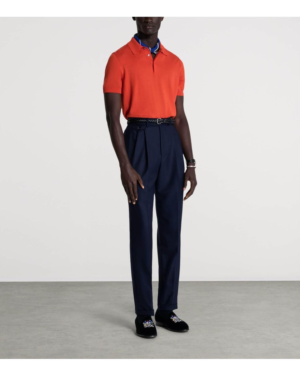 Dunhill Red Cotton-Mulberry Silk Polo Shirt for men