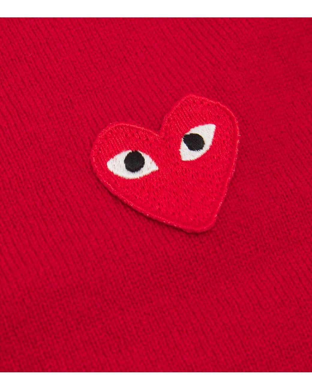 COMME DES GARÇONS PLAY Red Wool Heart Cardigan for men