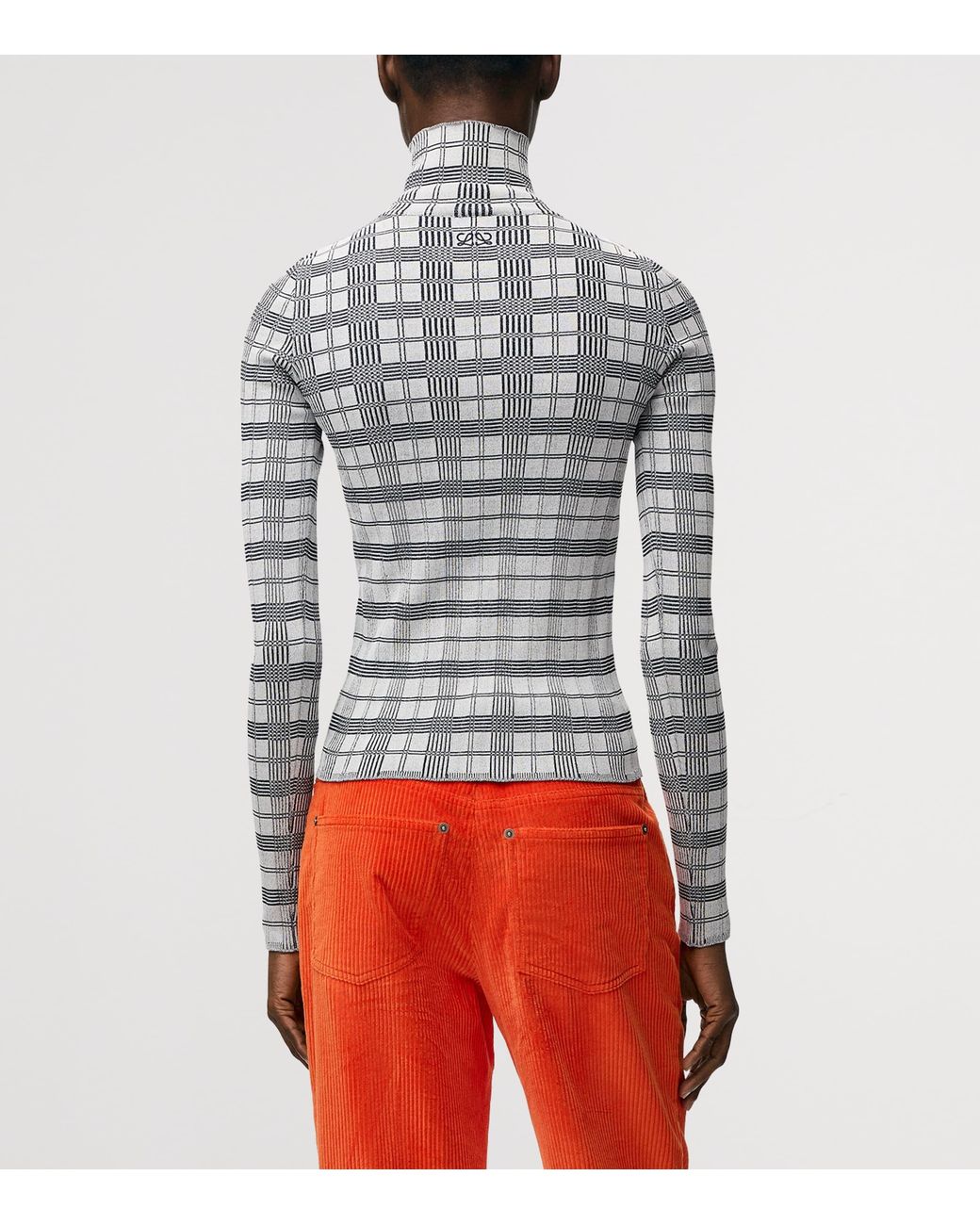 Loewe Blue Check Jacquard High-Neck Top