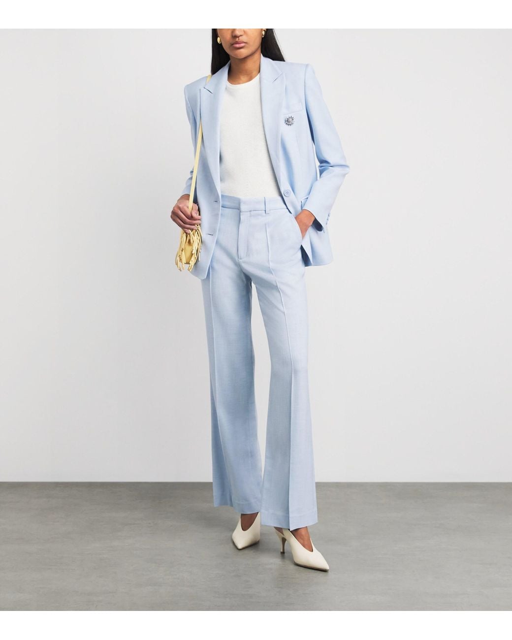 Maje Blue Pleated Tailored Trousers