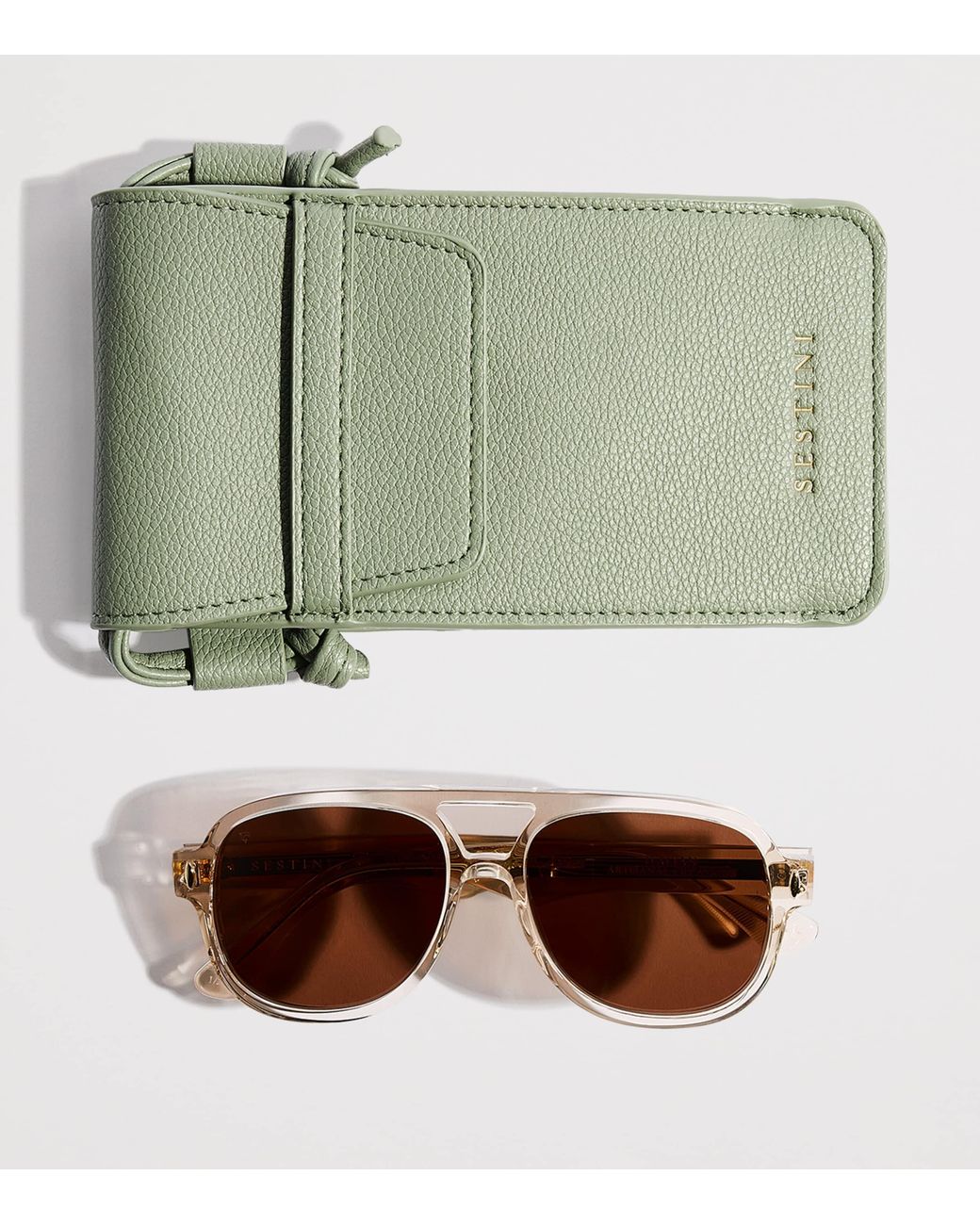 Sestini Eyewear Brown Acetate Undici Sunglasses for men