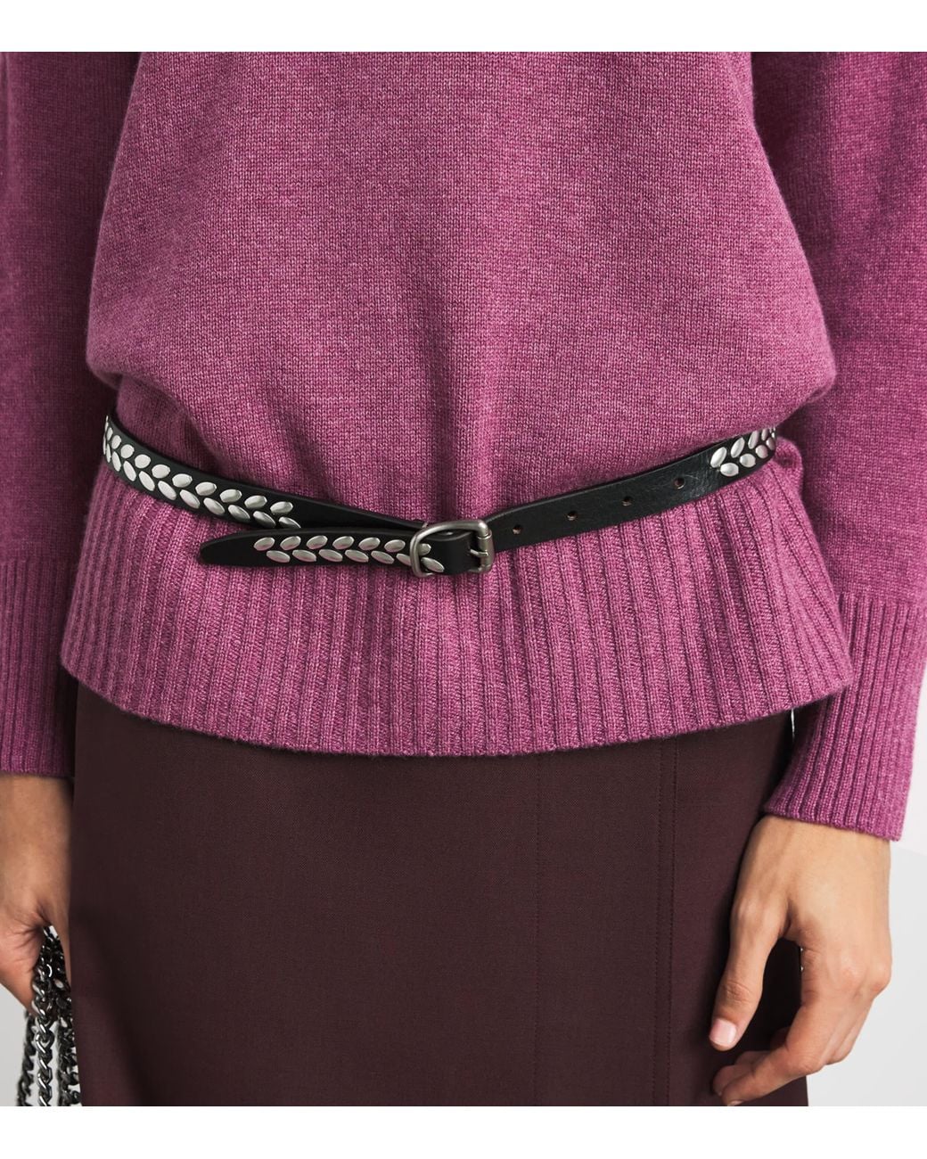 Lafayette 148 New York Purple Cashmere Funnel-Neck Sweater