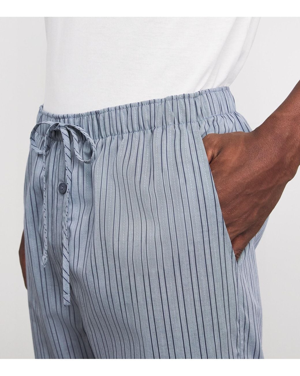Hanro Blue Cotton Night & Day Pyjama Bottoms for men