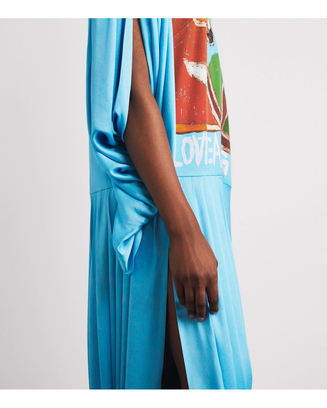 ALÉMAIS Blue Silk Lenny Gown