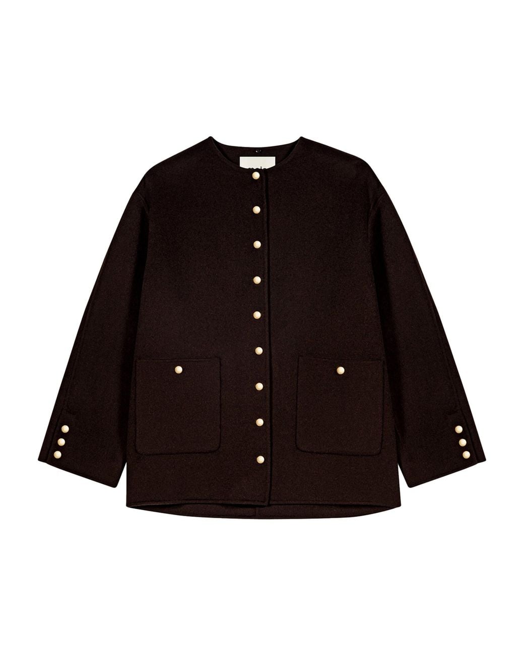 Maje Black Wool-Blend Coat