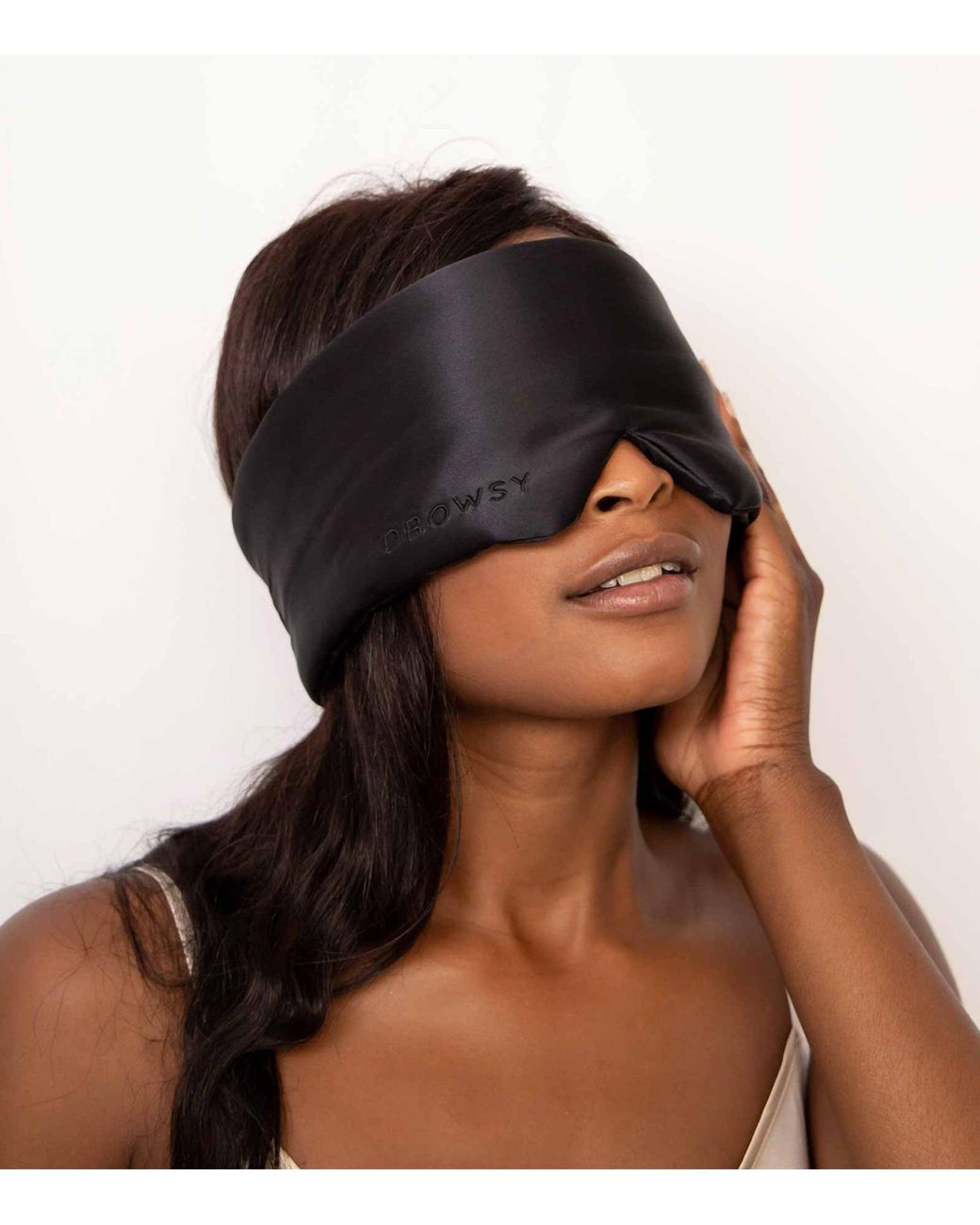 Drowsy Black Silk Sleep Mask