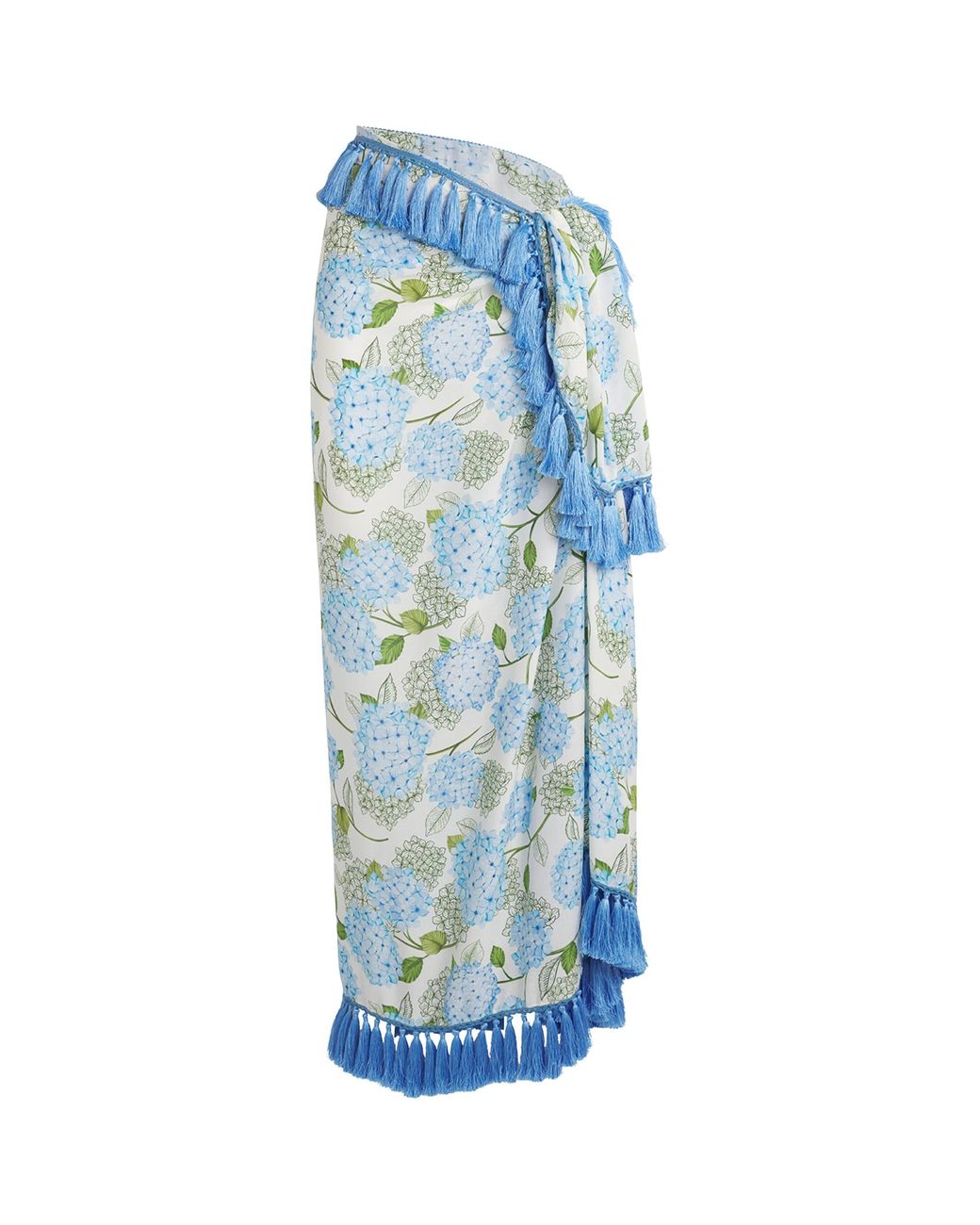 VERANDAH Blue Tassel-Trim Hydrangea Pareo