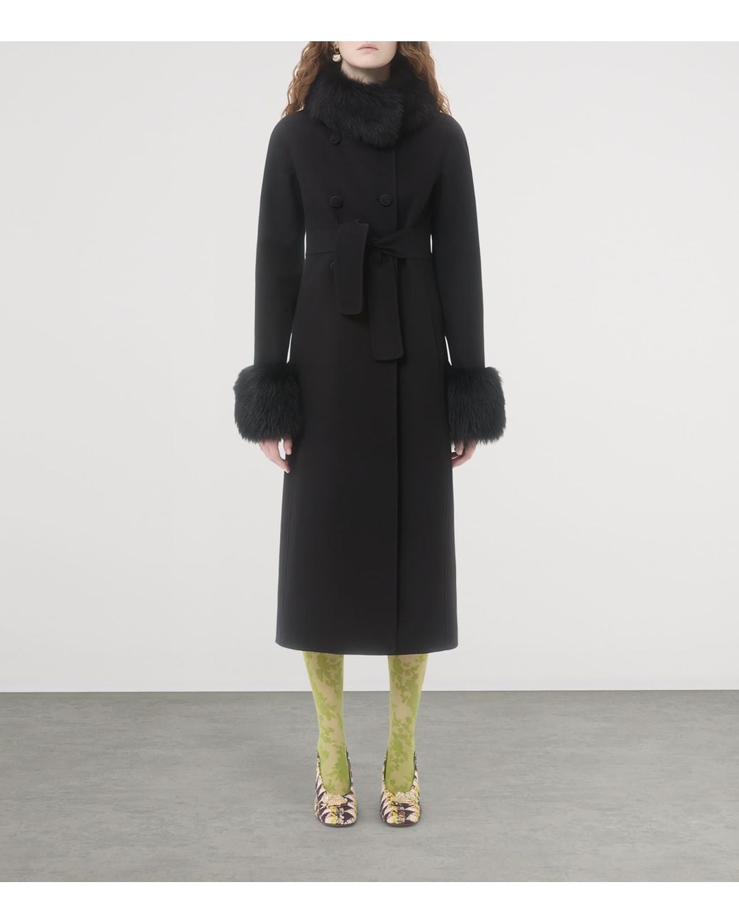 Valentino Black Virgin Wool-Cashmere Belted Coat