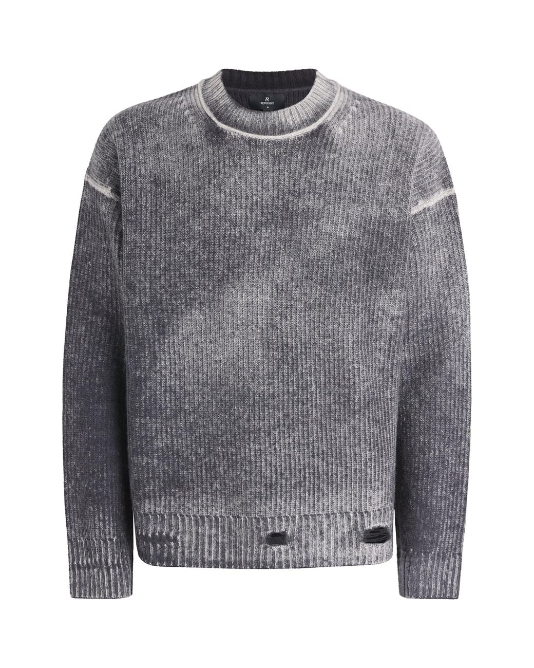 Represent Gray Wool Reversible Fade Out Sweater for men
